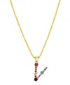 Adornia Cz Initial Pendant Necklace In Gold- V