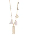Adornia 14k Gold-plated Multi Shape Crystal Necklace, 16" + 2" Extender In Gold