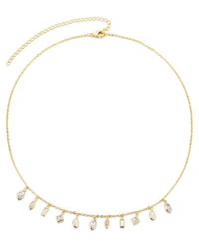 Adornia 14k Gold Plated Multi Shape Dangle Necklace