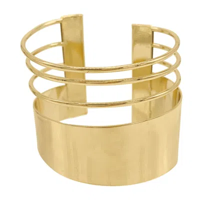 Adornia 14k Gold Plated Multi Strand Tall Cuff Bracelet