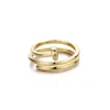 Adornia 14k Gold Plated Nail Double Wrap Ring In Gold