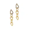 Adornia 14k Gold Plated Pave Swarovski Crystal Organic Link Drop Earrings In Gold