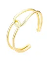 Adornia 14k Gold Plated Overlapping Cuff Bracelet In Gold