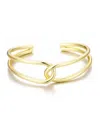 Adornia 14k Gold Plated Overlapping Cuff Bracelet In Gold