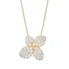 Adornia 14k Gold Plated Oversized Cz Flower Necklace In Gold