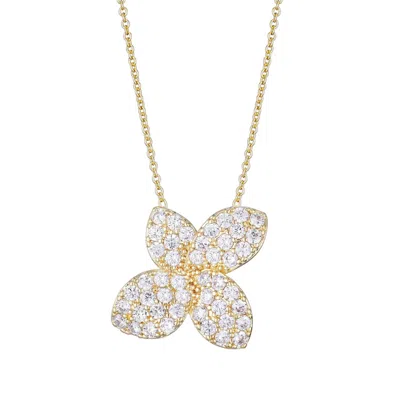 Adornia 14k Gold Plated Oversized Cz Flower Necklace