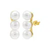ADORNIA 14K GOLD PLATED OVERSIZED PEARL BAR STUDS EARRINGS