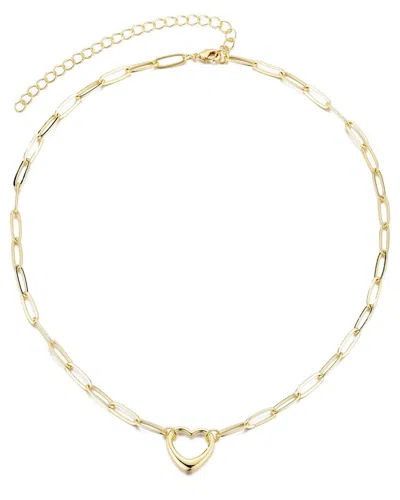 Adornia 14k Gold Plated Paperclip Chain Outline Heart Neck
