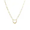 Adornia 14k Gold Plated Paperclip Chain Outline Heart Necklace In Gold