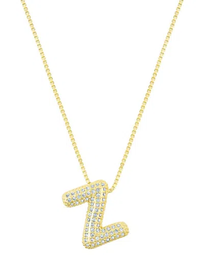 ADORNIA ADORNIA 14K PAVE BUBBLE LETTER NECKLACE