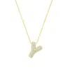 Adornia 14k Gold Plated Pave Bubble Letter Necklace In Gold-y