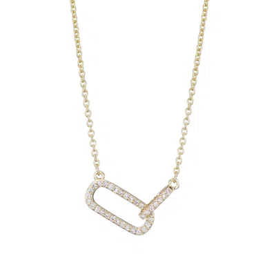 Adornia 14k Gold Plated Pave Cz Links Necklace