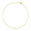 Adornia 14k Gold Plated Pave Cz Sideways Initial Anklet In Multi