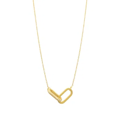 Adornia 14k Gold Plated Pave Link Necklace