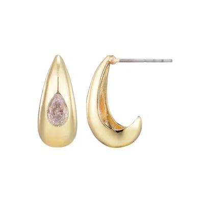 Adornia 14k Gold Plated Pear Crystal Stone Teardrop Stud Earrings