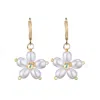 Adornia 14k Gold Plated Pearl Flower Huggie Earrings In Gold