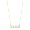 Adornia 14k Gold Plated Pearl Pave Bar Necklace In White