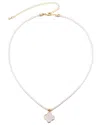 Adornia 14k Gold Plated Pearl Strand Clover Pendant Neckla In Neutral