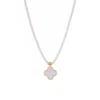 Adornia Gold Mother Of Pearl Strand Clover Pendant Necklace In Gold