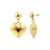 Adornia 14k Gold Plated Puffy Heart Drop Earrings In Gold