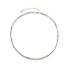 Adornia 14k Gold Plated Rainbow Tennis Neckalce In Gold