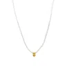 Adornia 14k Gold Plated 2mm Pearl Heart Charm Necklace In Silver
