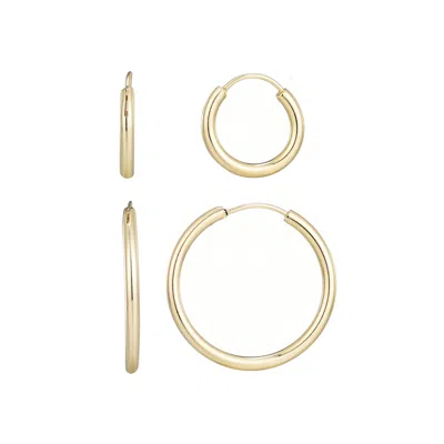 Adornia 14k Gold Plated Set Of 2 Endless Hoop Earrings