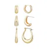 Adornia 14k Gold Plated Set Of 3 Hoop Earrings Set In Gold