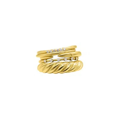 ADORNIA 14K GOLD PLATED SET OF 5 STACKING BANDS