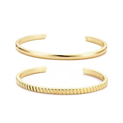 Adornia 14k Gold Plated Set Of Two Cuffs