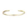 Adornia 14k Gold Plated Skinny Cuff With Cz Stone In Gold