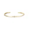 Adornia 14k Gold Plated Skinny Cuff With Cz Stone In Gold