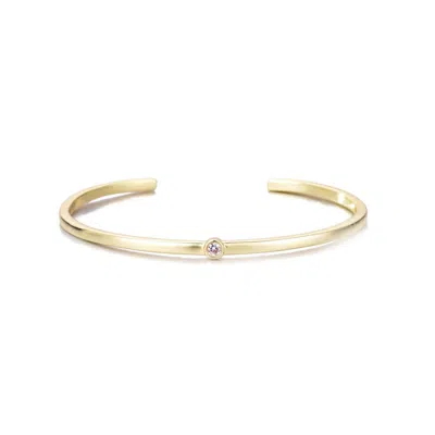 ADORNIA 14K GOLD PLATED SKINNY CUFF WITH CZ STONE