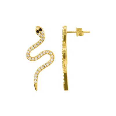 Adornia 14k Gold Plated Snake Crystal Earrings