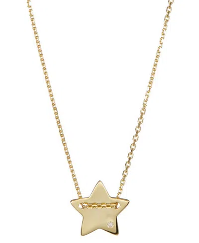 Adornia Star Pendant Necklace With Pave Diamond Gold