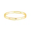 Adornia 14k Plated Cz Studded Bangle Bracelet In Gold