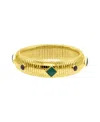 ADORNIA 14K GOLD-PLATED TALL OMEGA BRACELET WITH COLOR STONE