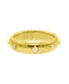 ADORNIA 14K GOLD-PLATED TALL OMEGA BRACELET WITH COLOR STONE