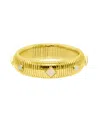Adornia 14k Gold-plated Tall Omega Bracelet With Color Stone In White