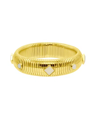 Adornia 14k Gold-plated Tall Omega Bracelet With Color Stone