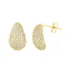 Adornia 14k Plated Teardrop Pave Earrings In Gold