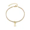 Adornia 14k Gold Plated Tennis Bracelet With Initial Charm
