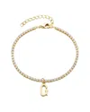 Adornia 14k Gold Plated Tennis Bracelet With Initial Charm