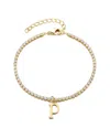 Adornia 14k Gold Plated Tennis Bracelet With Initial Charm