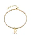 Adornia 14k Gold Plated Tennis Bracelet With Initial Charm
