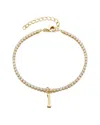 Adornia 14k Gold Plated Tennis Bracelet With Initial Charm In Gold