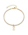 Adornia 14k Gold Plated Tennis Bracelet With Initial Charm In Gold