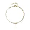 Adornia 14k Gold Plated Tennis Bracelet With Initial Charm In Multi