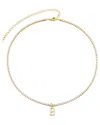 Adornia 14k Gold Plated Tennis Necklace With Initial Charm