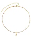 Adornia 14k Gold Plated Tennis Necklace With Initial Charm